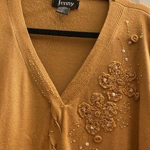 Embellished sweater made by Jenny 100% acrylic 2X